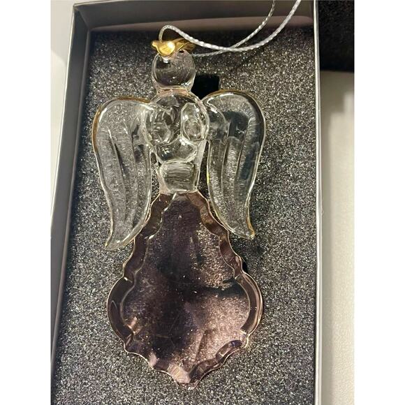 NEW Crystal Glass ANGEL ORNAMENT Chandelier Clear Pink Prism Heart Love Figurine - Picture 2 of 6